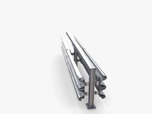 Tileable double sided traffic barrier guardrail V1 3D Model