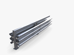 Tileable double sided traffic barrier guardrail V1 3D Model