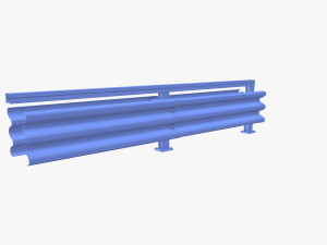 Tileable double sided traffic barrier guardrail V1 3D Model
