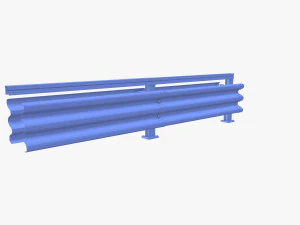 Tileable double sided traffic barrier guardrail V1 3D Model