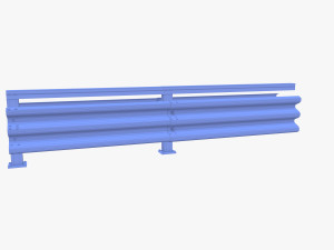 Tileable double sided traffic barrier guardrail V1 3D Model