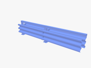 Tileable double sided traffic barrier guardrail V1 3D Model