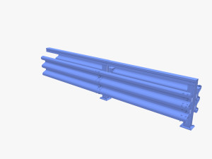 Tileable double sided traffic barrier guardrail V1 3D Model