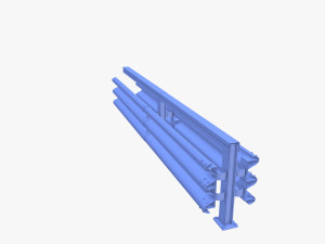Tileable double sided traffic barrier guardrail V1 3D Model
