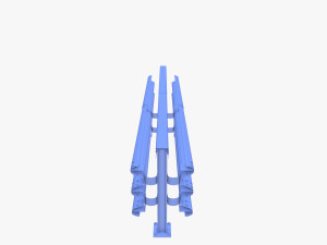 Tileable double sided traffic barrier guardrail V1 3D Model