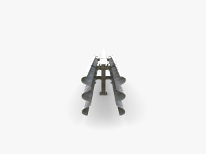 Tileable double sided traffic barrier guardrail V1 weathered 3D Model