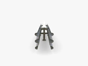 Tileable double sided traffic barrier guardrail V1 weathered 3D Model
