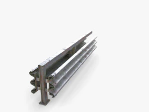 Tileable double sided traffic barrier guardrail V1 weathered 3D Model