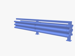 Tileable double sided traffic barrier guardrail V1 weathered 3D Model