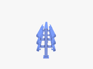 Tileable double sided traffic barrier guardrail V1 weathered 3D Model