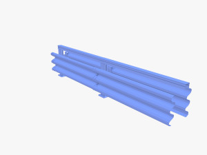 Tileable double sided traffic barrier guardrail V1 weathered 3D Model
