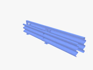 Tileable double sided traffic barrier guardrail V1 weathered 3D Model
