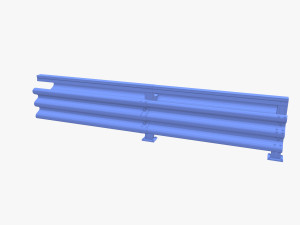 Tileable double sided traffic barrier guardrail V1 weathered 3D Model
