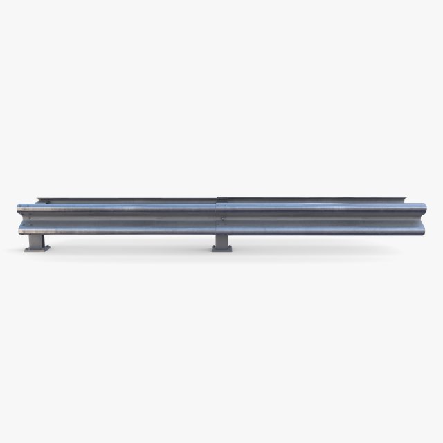 Tileable double sided traffic barrier guardrail V2 3Dモデル .c4d .max .obj .3ds .fbx .stl .blend 