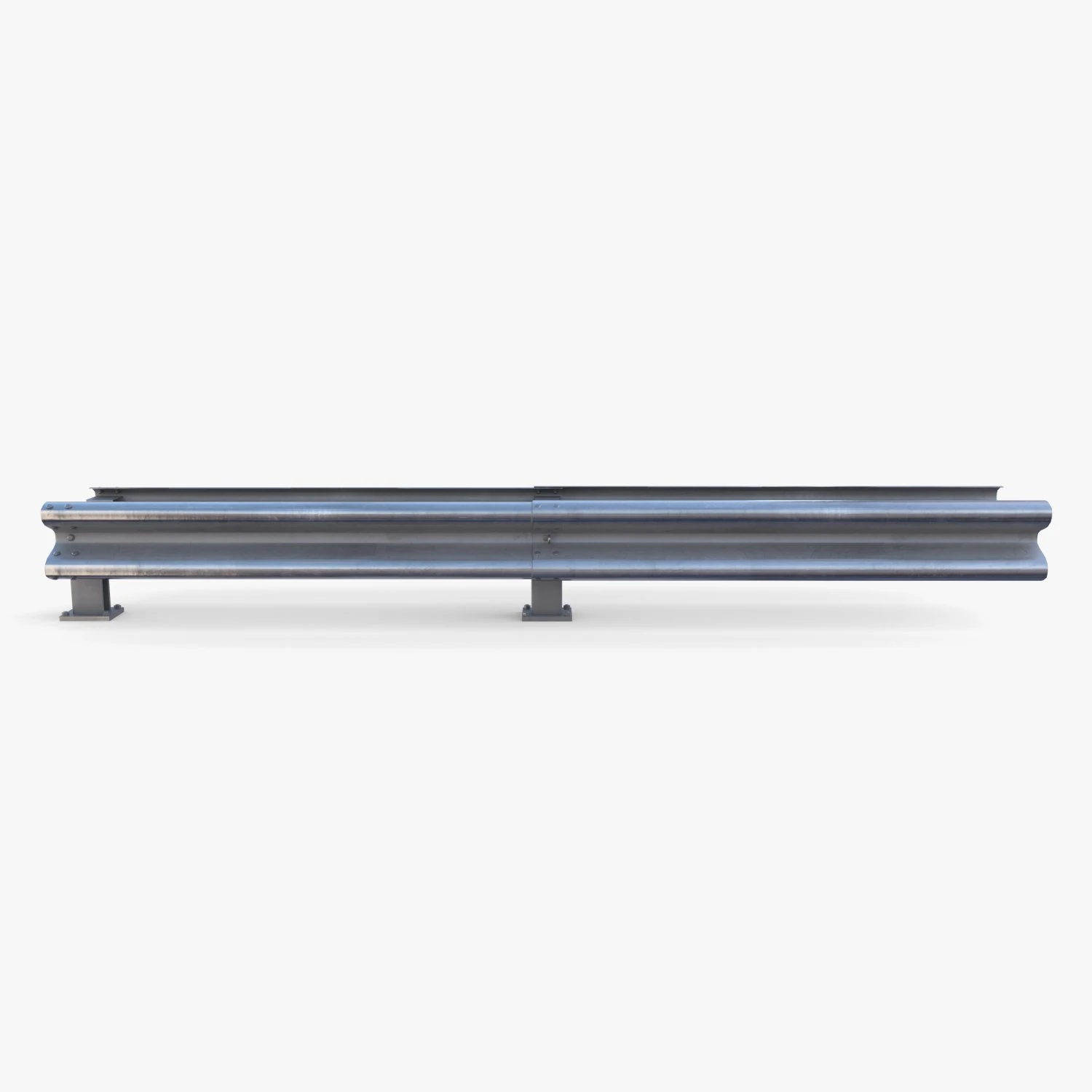 Tileable double sided traffic barrier guardrail V2 3D Model .c4d .max .obj .3ds .fbx .stl .blend