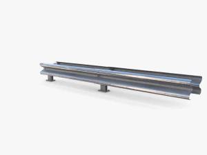 Tileable double sided traffic barrier guardrail V2 3D Model