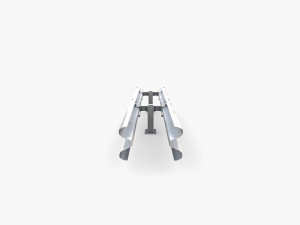 Tileable double sided traffic barrier guardrail V2 3Dモデル