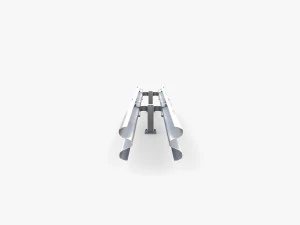 Tileable double sided traffic barrier guardrail V2 3D Model