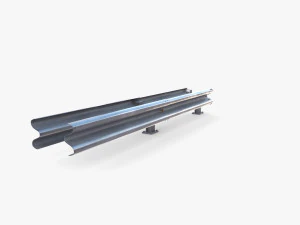 Tileable double sided traffic barrier guardrail V2 3D Model