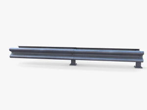Tileable double sided traffic barrier guardrail V2 3D Model