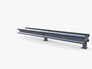 Tileable double sided traffic barrier guardrail V2 3Dモデル