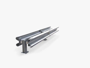 Tileable double sided traffic barrier guardrail V2 3D Model