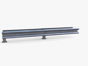 Tileable double sided traffic barrier guardrail V2 3D Model
