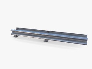 Tileable double sided traffic barrier guardrail V2 3Dモデル