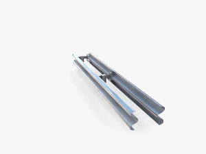 Tileable double sided traffic barrier guardrail V2 3D Model