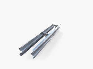 Tileable double sided traffic barrier guardrail V2 3D Model