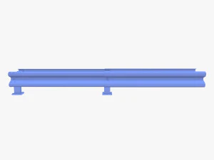 Tileable double sided traffic barrier guardrail V2 3D Model