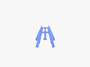 Tileable double sided traffic barrier guardrail V2 3D Model