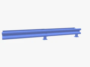 Tileable double sided traffic barrier guardrail V2 3D Model