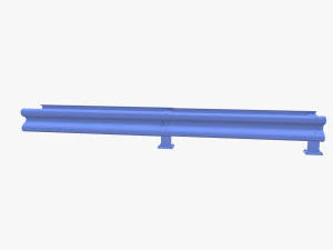 Tileable double sided traffic barrier guardrail V2 3D Model