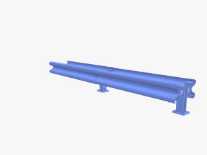 Tileable double sided traffic barrier guardrail V2 3D Model