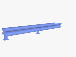 Tileable double sided traffic barrier guardrail V2 3D Model