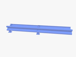 Tileable double sided traffic barrier guardrail V2 3D Model