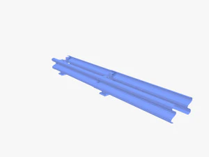 Tileable double sided traffic barrier guardrail V2 3D Model