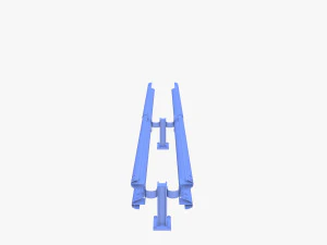 Tileable double sided traffic barrier guardrail V2 3D Model