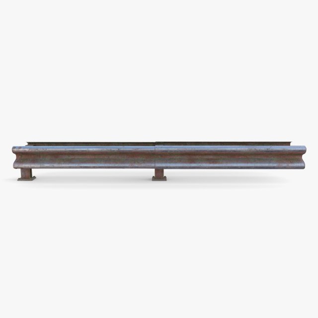 Tileable double sided traffic barrier guardrail V2 weathered 3D Model .c4d .max .obj .3ds .fbx .stl .blend 