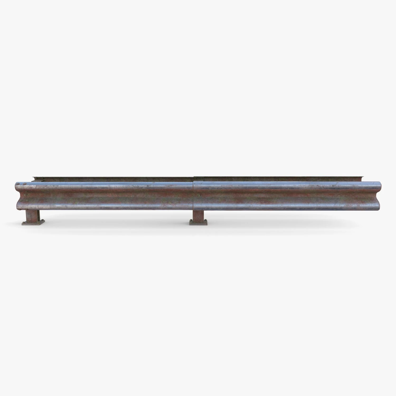 Tileable double sided traffic barrier guardrail V2 weathered 3D Model .c4d .max .obj .3ds .fbx .stl .blend 