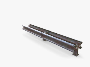 Tileable double sided traffic barrier guardrail V2 weathered 3D Model