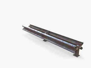 Tileable double sided traffic barrier guardrail V2 weathered 3D Model