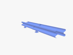 Tileable double sided traffic barrier guardrail V2 weathered 3D Model