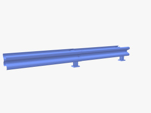 Tileable double sided traffic barrier guardrail V2 weathered 3D Model