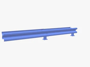 Tileable double sided traffic barrier guardrail V2 weathered 3D Model