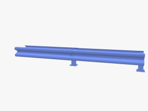 Tileable double sided traffic barrier guardrail V2 weathered 3D Model