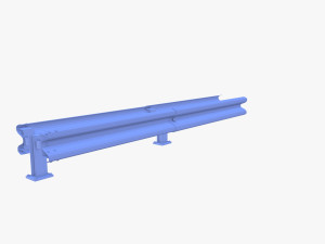 Tileable double sided traffic barrier guardrail V2 weathered 3D Model