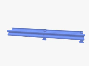 Tileable double sided traffic barrier guardrail V2 weathered 3D Model