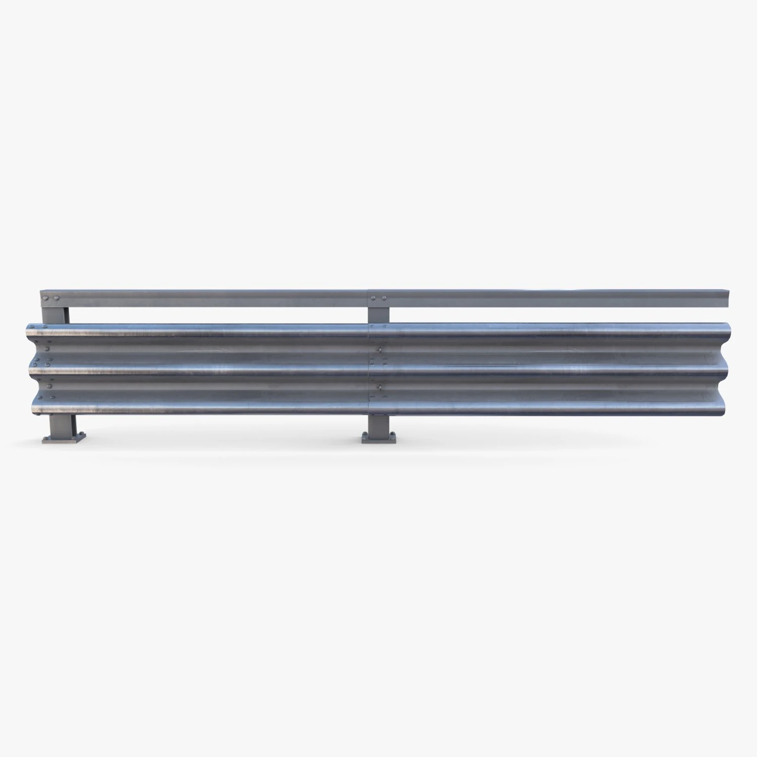 Tileable single sided traffic barrier guardrail V1 3D Model .c4d .max .obj .3ds .fbx .stl .blend 